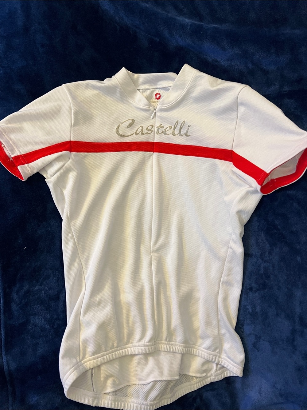 Castelli Women's White Cycling Jersey with Red Stripe